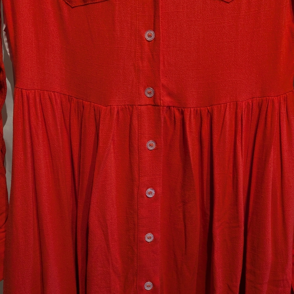 B1 NWT Oyrosy Elegant Red Pleated Maxi Dress - Size XS - Picture 2 of 9